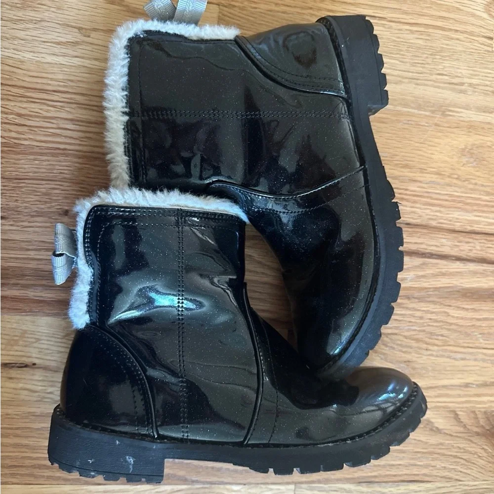Tahari sz3 shiny sparkly black boots